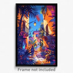 Art Poster - Nocturnal Alley (Psychedelic Trippy Weird 11x17 Print)