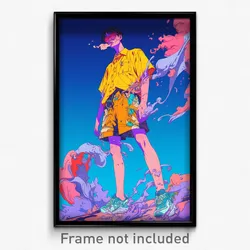Art Poster - Man Feeling Shame Wearing Made Up Yellow Shorts (Print)