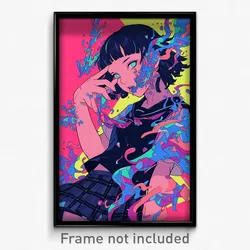 Anime Art Poster - Girl Feeling Woe Wearing Academic Taut Clothes (Print)