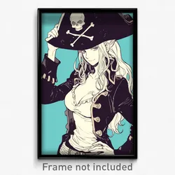 Anime Art Poster - Woman Feeling Confident Wearing Tidy Pirate Hat (Print)