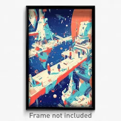 Art Poster - Bold Shipyard (Psychedelic Trippy Weird 11x17 Print)