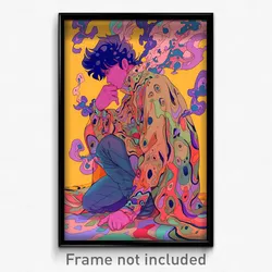 Anime Art Poster - Man Feeling Content Wearing Bumpy Brown Cape (Print)