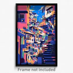 Art Poster - Tidy Mews (Psychedelic Trippy Weird 11x17 Print)