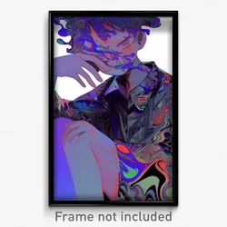 Art Poster - Boy Feeling Pride Wearing Black Grey Shirt (Print)