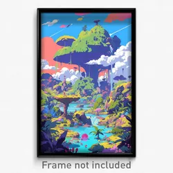 Art Poster - Thick Island (Psychedelic Trippy Weird 11x17 Print)
