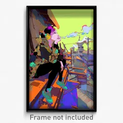 Art Poster - Muted Shipyard (Psychedelic Trippy Weird 11x17 Print)