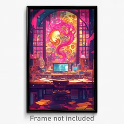 Art Poster - Old Scriptorium (Psychedelic Trippy Weird 11x17 Print)