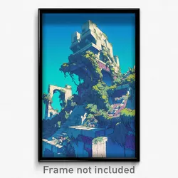 Art Poster - Ancient Terrace (Psychedelic Trippy Weird 11x17 Print)