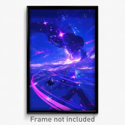 Art Poster - Flying Fields (Psychedelic Trippy Weird 11x17 Print)