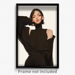 Art Poster - Woman Feeling Bitter Wearing Modest Ribbed Dress (Print)