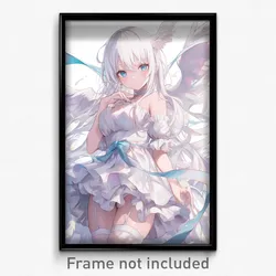 Anime Art Poster - Pelican Feeling Obstinate Wearing Scarce Angel Wings