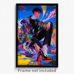 Anime Art Poster - Boy Feeling Anticipation Wearing Cluttered High Heels (Print)