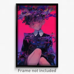 Anime Art Poster - Boy Feeling Sentimentality, Humble Collared Dress (Print)