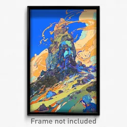 Art Poster - Incredible Cliff (Psychedelic Trippy Weird 11x17 Print)