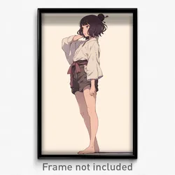 Anime Art Poster - Woman Feeling Helpless Wearing Soft Shorts (Print)