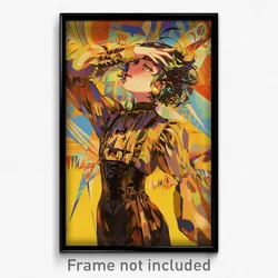 Anime Art Poster - Boy Feeling Joy Wearing Fancy Brown Corset (Print)