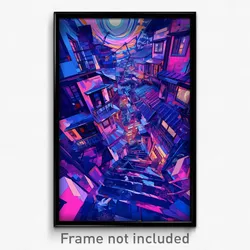 Art Poster - Nocturnal Slum (Psychedelic Trippy Weird 11x17 Print)