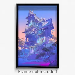 Art Poster - Complex Wire Frame Cottage (Psychedelic Trippy Weird 11x17 Print)