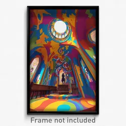 Art Poster - Zany Chapel (Psychedelic Trippy Weird 11x17 Print)