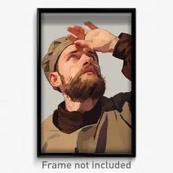 Art Poster - Man Feeling Epiphany Wearing Plain Brown Headwear