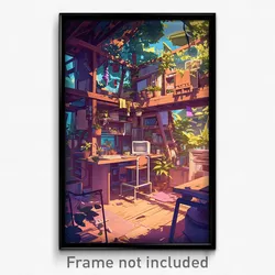 Art Poster - Acclaimed Cottage (Psychedelic Trippy Weird 11x17 Print)