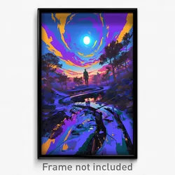 Art Poster - Empty Crossing (Psychedelic Trippy Weird 11x17 Print)