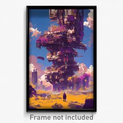 Art Poster - Huge Outpost (Psychedelic Trippy Weird 11x17 Print)