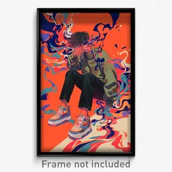 Art Poster - Man Feeling Apathy Wearing Hearty Striped Ribbon (Print)