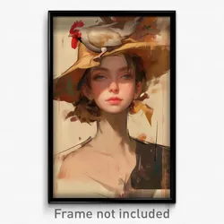 Art Poster - Chick, Bird Feeling Sympathy Wearing Solid Two Tone Headwear