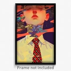 Art Poster - Boy Feeling Perplexed Wearing Reasonable Red Necktie (Print)