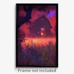 Art Poster - Smoggy Barn (Psychedelic Trippy Weird 11x17 Print)