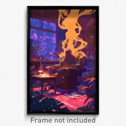 Art Poster - Haunting Hearth (Psychedelic Trippy Weird 11x17 Print)