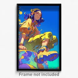 Anime Art Poster - Woman Feeling Kind Wearing Quizzical Shoe Dangle (Print)
