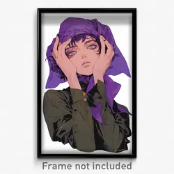 Art Poster - Boy Feeling Demoralized Wearing Magnificent Purple Headwear (Print)
