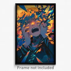 Anime Art Poster - Boy Feeling Panicked, Zigzag Blue Sailor Collar (Print)