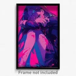 Anime Art Poster - Girl Feeling Disappointment, Orderly Sleeve Cuffs (Print)