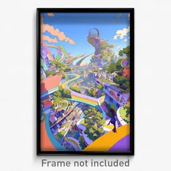 Art Poster - Homely Heights (Psychedelic Trippy Weird 11x17 Print)