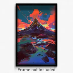 Art Poster - Rare Volcano (Psychedelic Trippy Weird 11x17 Print)