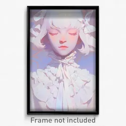 Art Poster - Girl Feeling Miserliness Wearing Advanced Frilled Ribbon (Print)