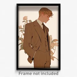 Art Poster - Boy Feeling Dumbstruck Wearing Delightful Brown (Print)