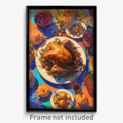 Art Poster - Brisk Thanksgiving (Psychedelic Trippy Weird 11x17 Print)
