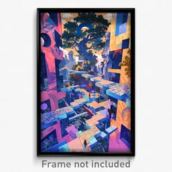 Art Poster - Complicated Labyrinth (Psychedelic Trippy Weird 11x17 Print)
