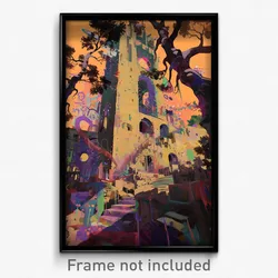 Art Poster - Colorless Citadel (Psychedelic Trippy Weird 11x17 Print)