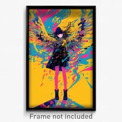Anime Art Poster - Girl Feeling Cruelty, Hard To Find Yellow Wings (Print)