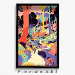 Art Poster - Cluttered Woods (Psychedelic Trippy Weird 11x17 Print)