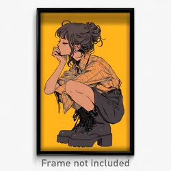 Anime Art Poster - Girl Feeling Numb Wearing Zealous Lace Up Boots (Print)