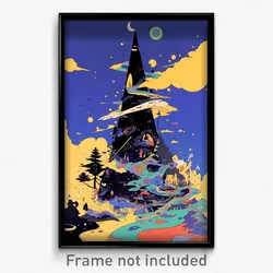 Art Poster - Wiggly Wigwam (Psychedelic Trippy Weird 11x17 Print)