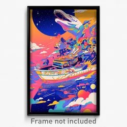 Art Poster - Majestic Boat (Psychedelic Trippy Weird 11x17 Print)