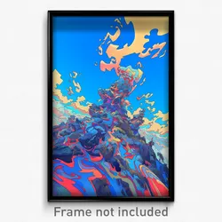 Art Poster - Wiggly Butte (Psychedelic Trippy Weird 11x17 Print)