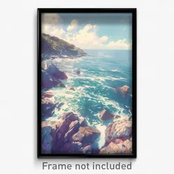 Art Poster - Enchanting Coast (Psychedelic Trippy Weird 11x17 Print)